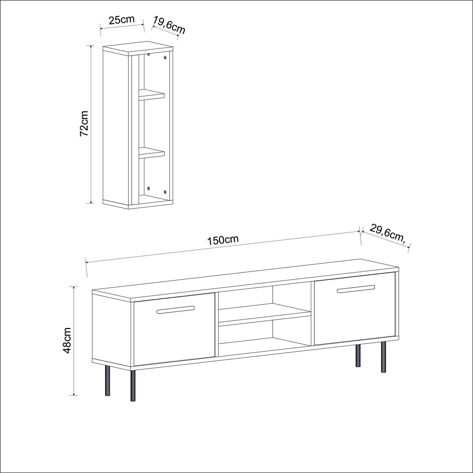Komodë TV Skye Decor, ngjyrë arre, Bien