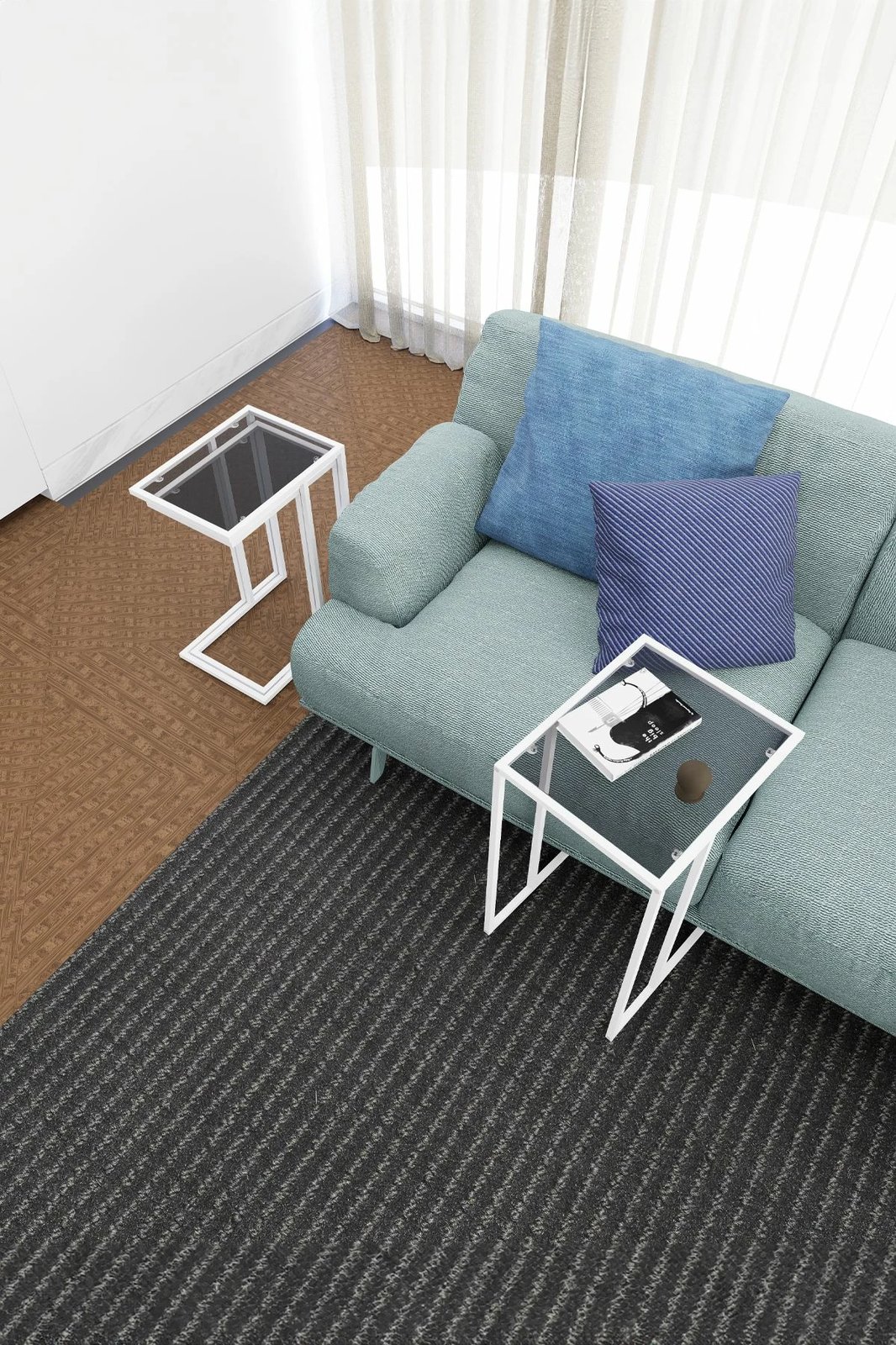 Set tavolinash të vendosshme, 3 copë, Hanah Home Ibiza C, e bardhë, fume