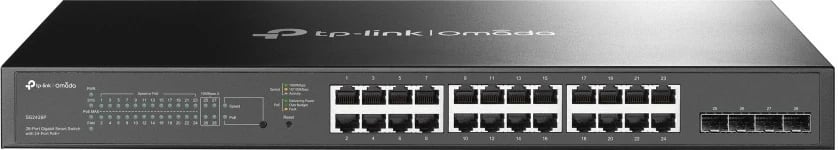 Switch TP-Link Omada 28-Port Gigabit Smart, 24-Port PoE+, Managed, L2/L2+, Gigabit Ethernet, Rack mounting, 1U