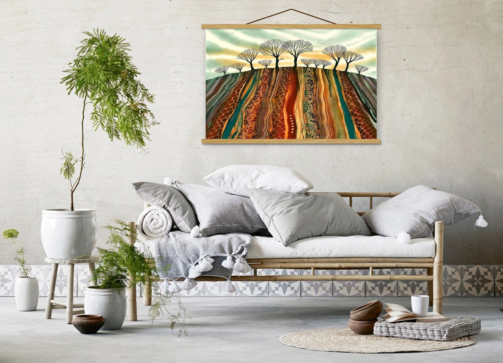 Pikturë dekorative me kornizë, shumëngjyrëshe, MRG23, 50x70cm