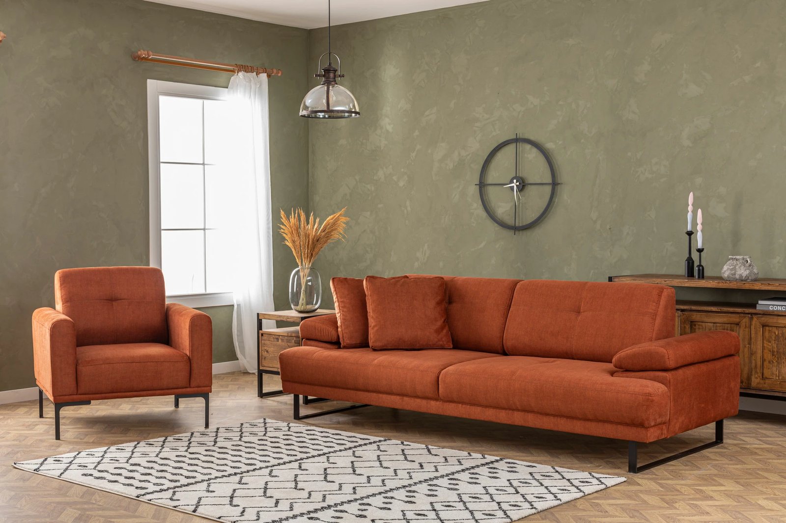 Karrige wing Atelier del Sofa, Mustang, portokalli