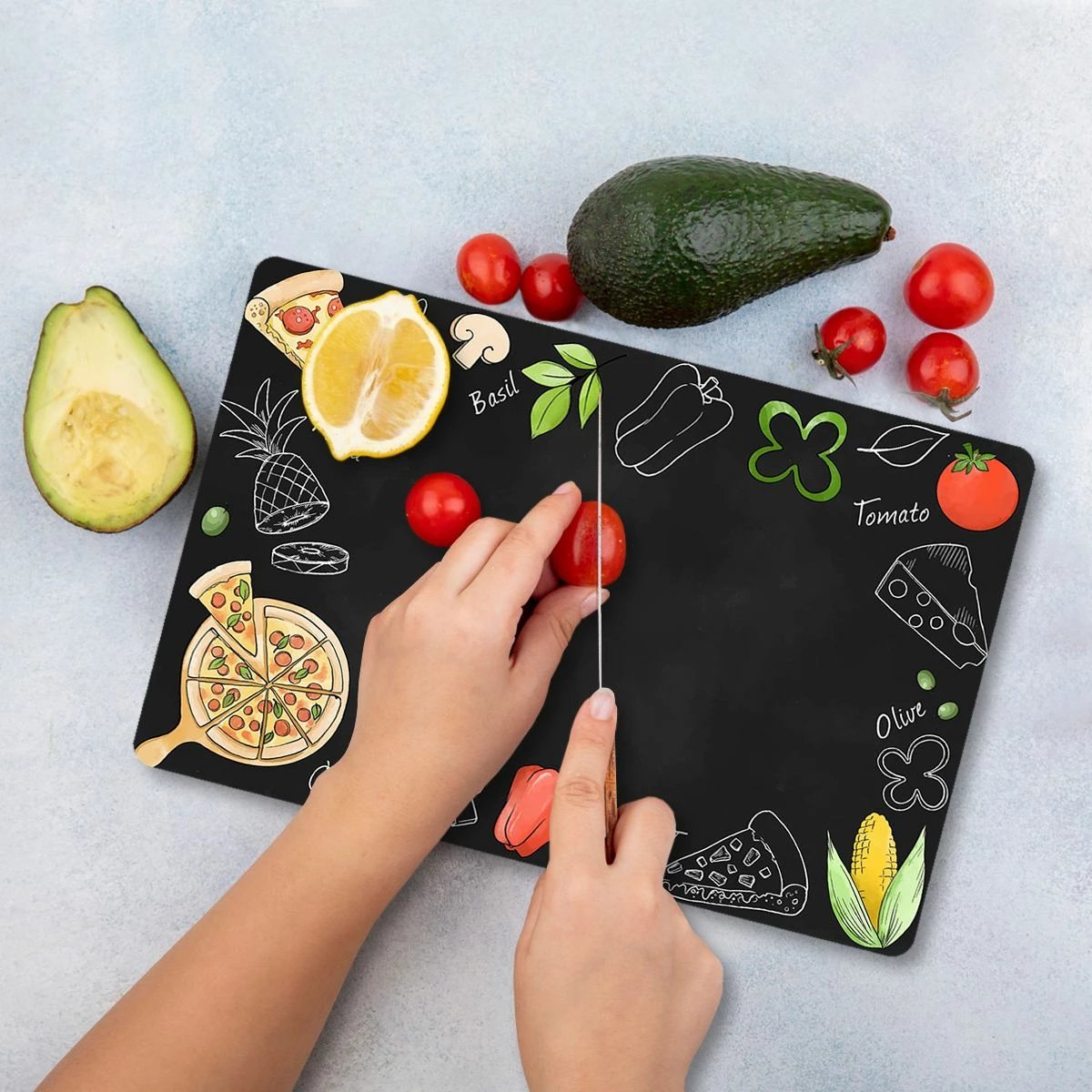 Dërrasë prerëse prej xhami të temperuar, shumëngjyrëshe, Hermia Ckt59 - 3040, 30x40cm