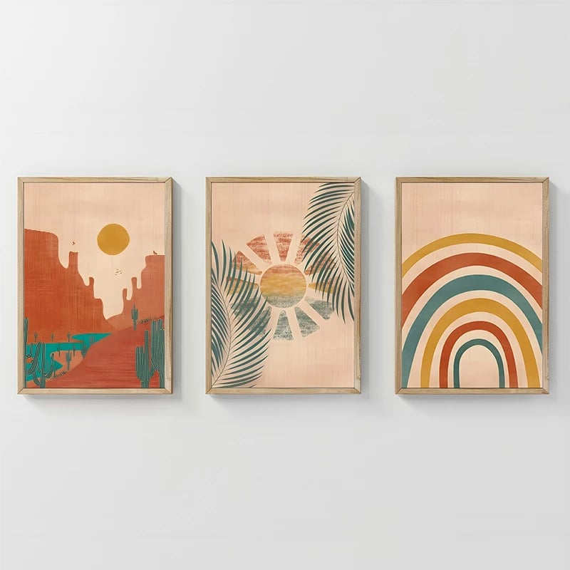 Dekor muri në kornizë Delea, triptik, printim digjital, 33x1.5x48cm