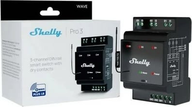 Relé inteligjent Shelly Qubino Wave Pro 3, 3 kanale, Z-Wave, i zi
