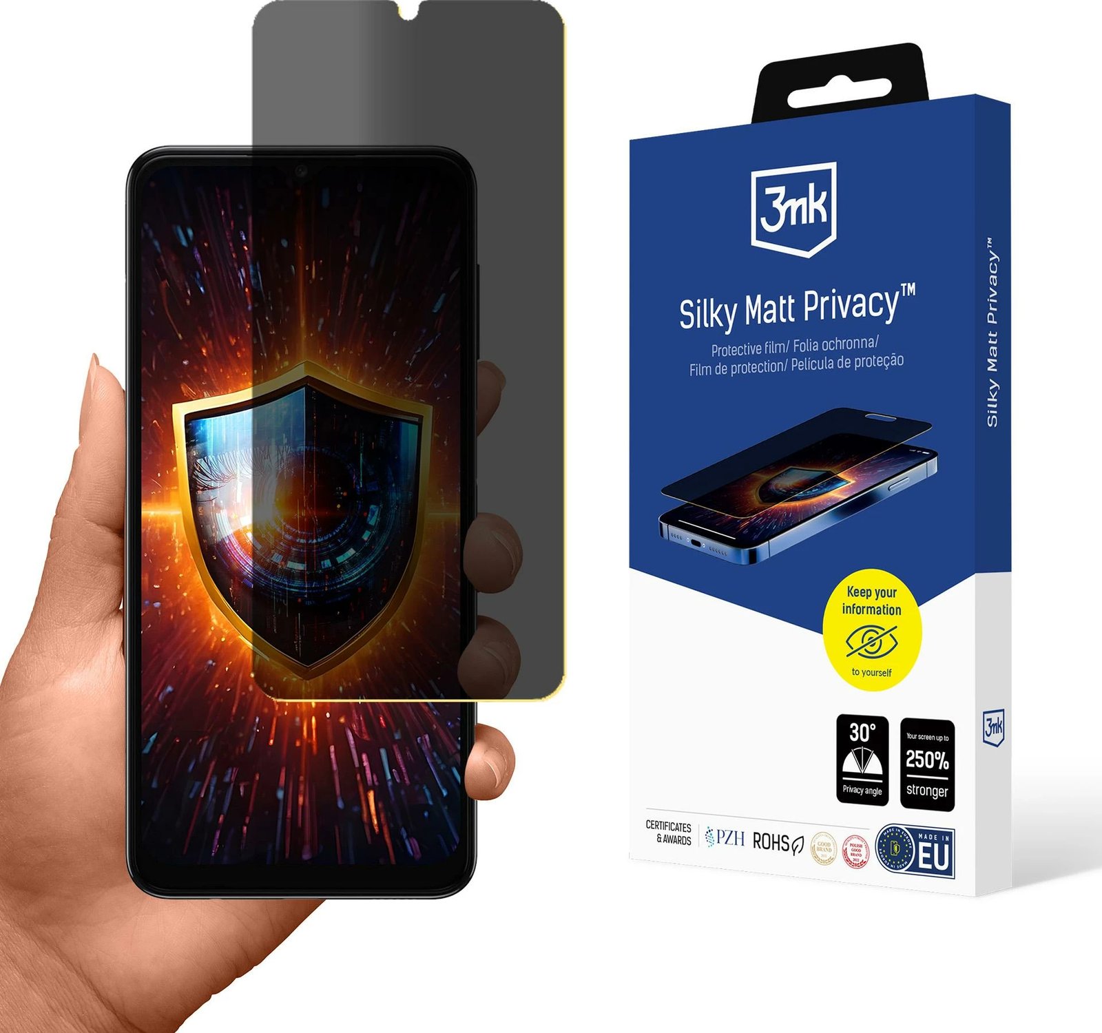 Mbrojtëse ekrani 3mk Silky Matt Privacy për Samsung Galaxy A04s, mat, me funksion privatësie