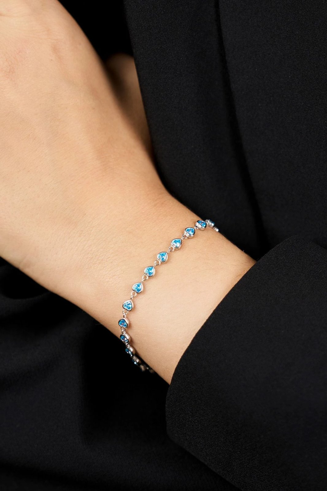 Byzylyk argjendi, ngjyrë e kaltër, Elika Silver, ELKYS60422Mavi