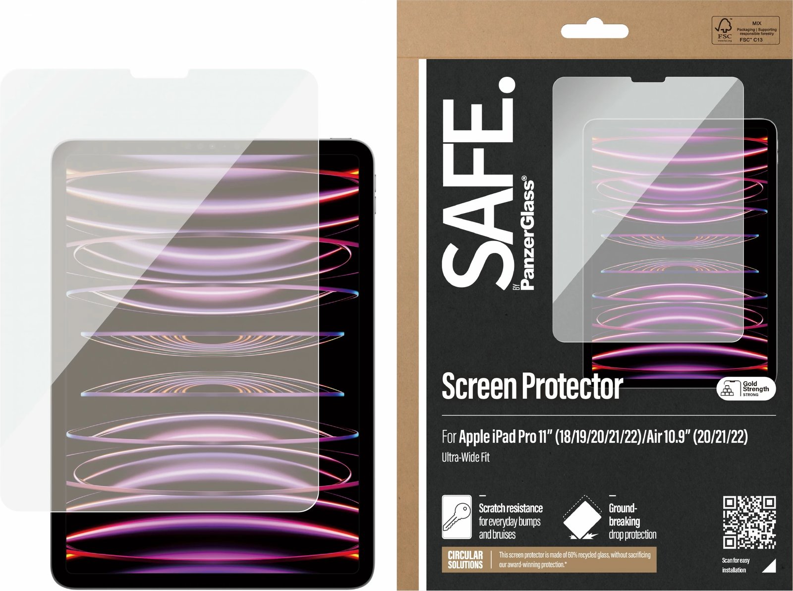 Mbrojtës ekrani PanzerGlass për iPad Pro 11''/iPad Air 10.9'' transparent
