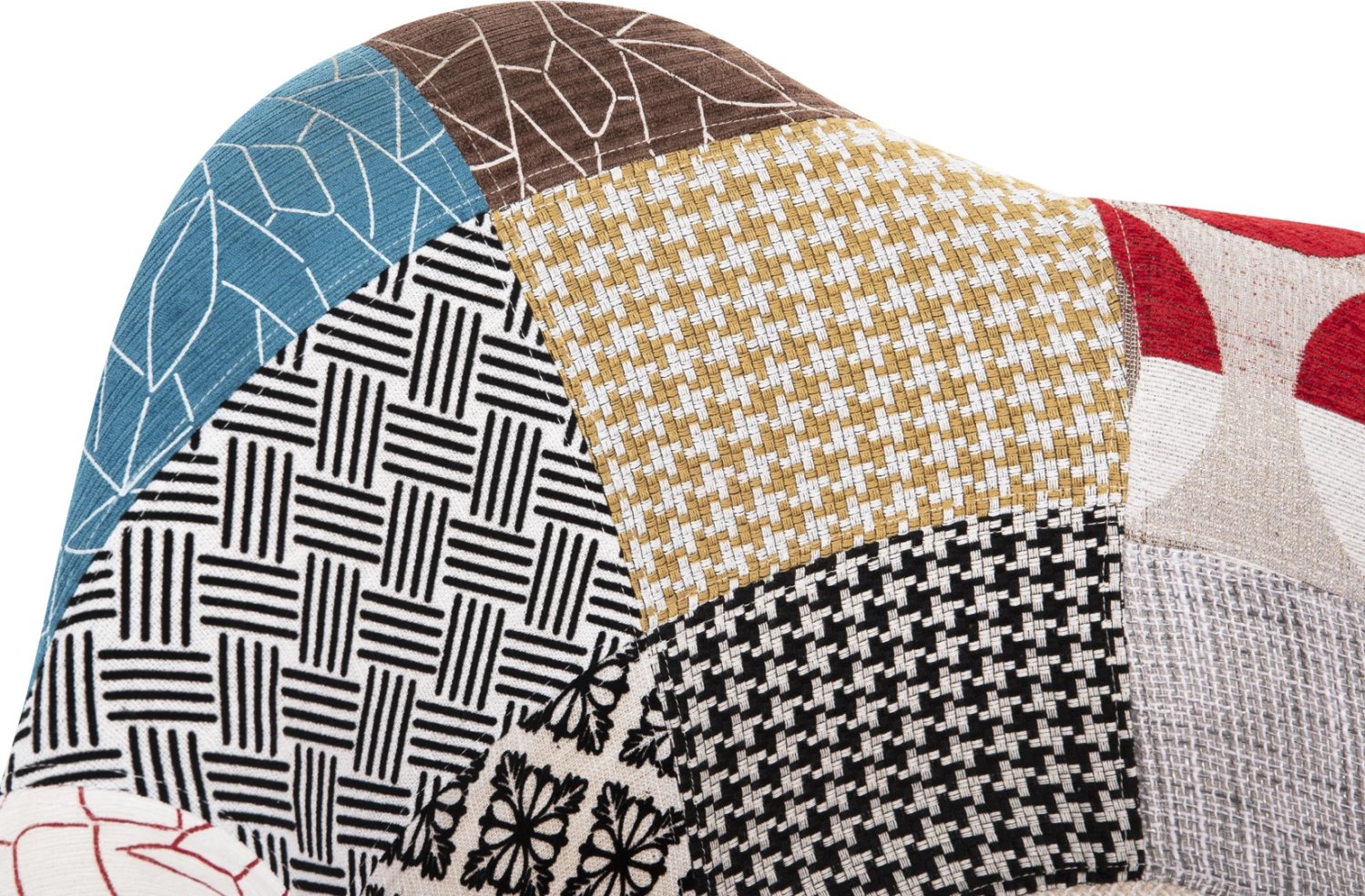 Karrige me krahë, këmbë druri dhe sedilje patchwork Mirto FH005.25 63x57x80 cm, set prej 4 copë