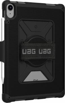Mbështjellës UAG Metropolis për iPad 10.9" (10 gen), me mbajtëse për Apple Pencil dhe rrip pëllëmbe, i zi