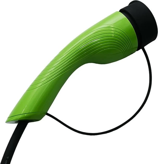 Karikues mobil EV, Qoltec 52434, Type 2, 3.5kW 230V, 8-16A, LCD/LED, kabllo 5m, IP65, zi/jeshile