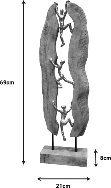 Dekor tavoline Climb, dru mango natyral-alumin, 21x8x69cm Dekor tavoline Climb, dru mango natyral-alumin, 21x8x69cm