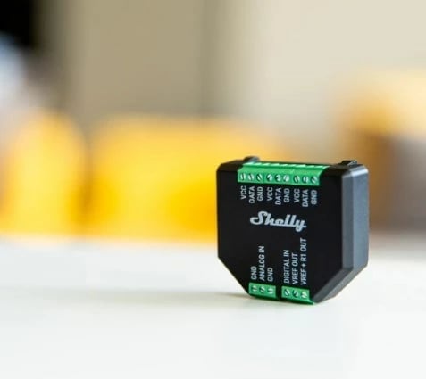 Sensor temperature Shelly Plus Add-On, i brendshëm/jashtëm, me tela