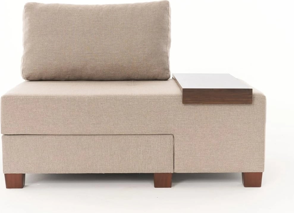 Krevat-sofa një vendësh, liri krem, Perenna, kënd i djathtë