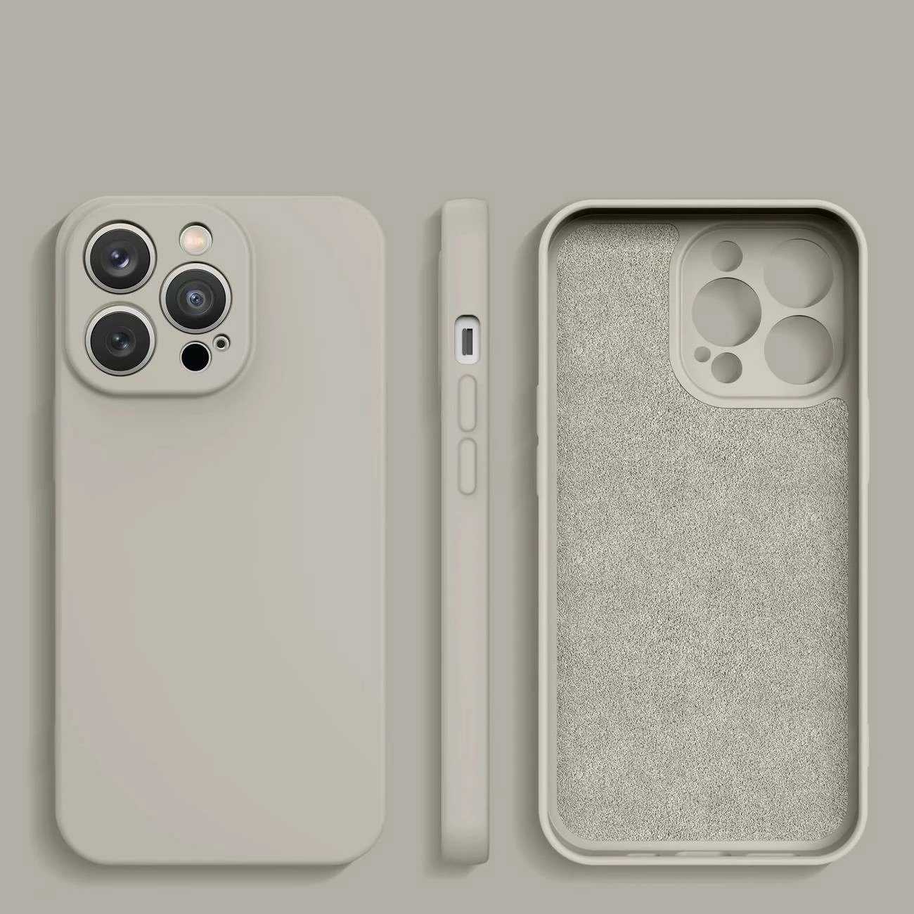 Mbështjellës silikoni Hurtel për iPhone 14 Plus, bezhë