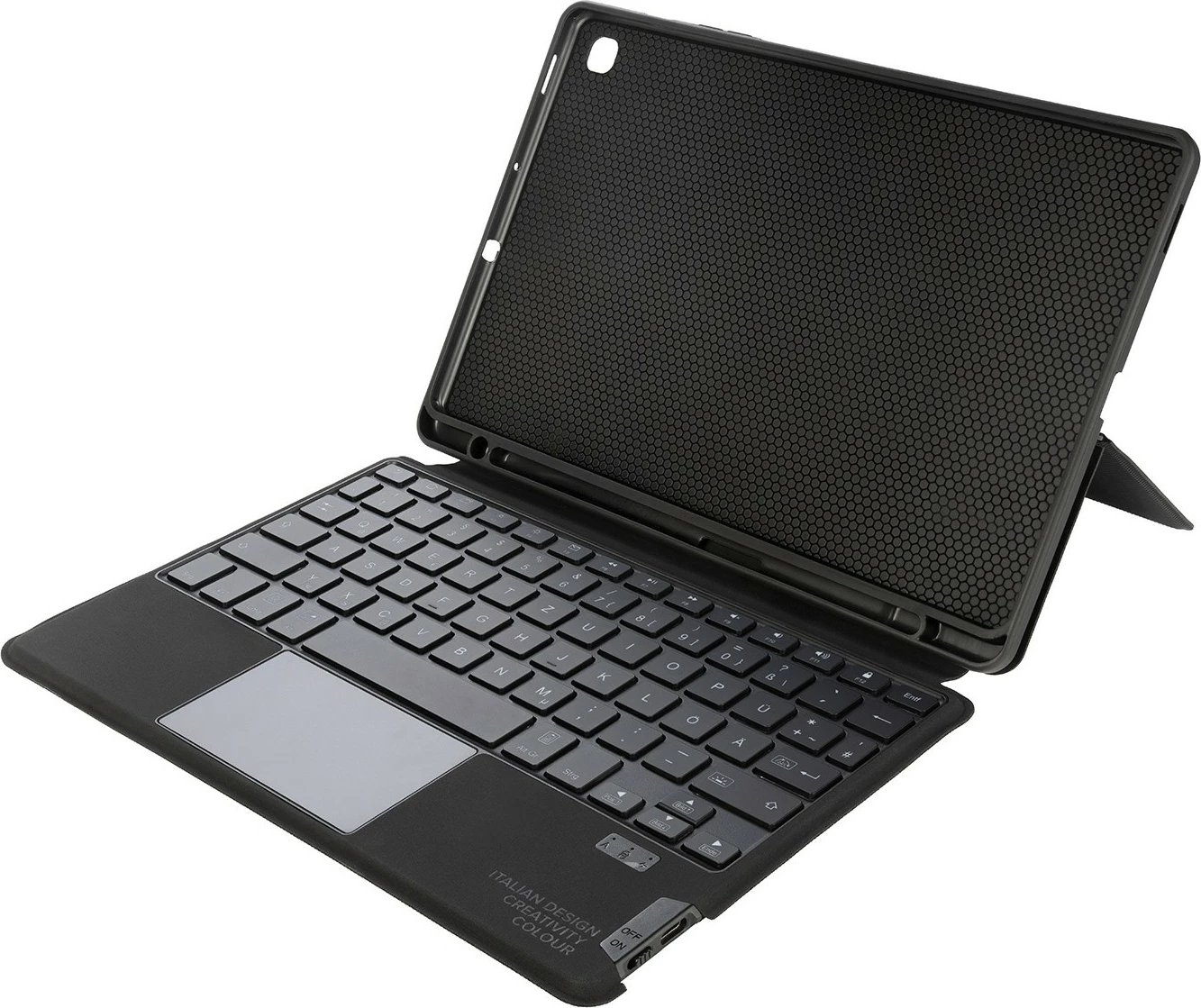 Mbështjellës me tastierë Tucano me trackpad për Samsung Galaxy Tab S6 Lite, QWERTZ, i zi