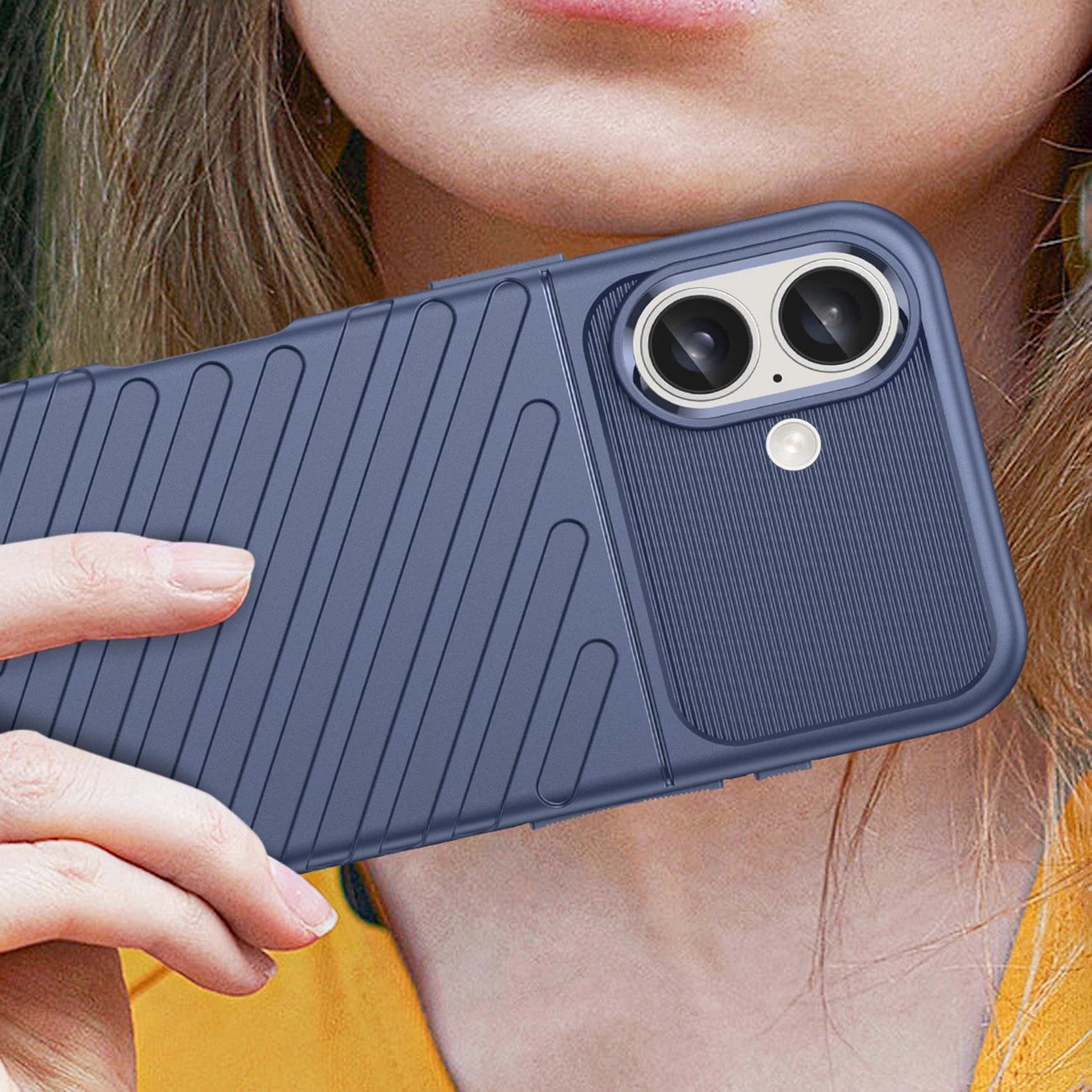 Mbështjellës Hurtel Thunder Case për iPhone 16 Plus, TPU, Blu