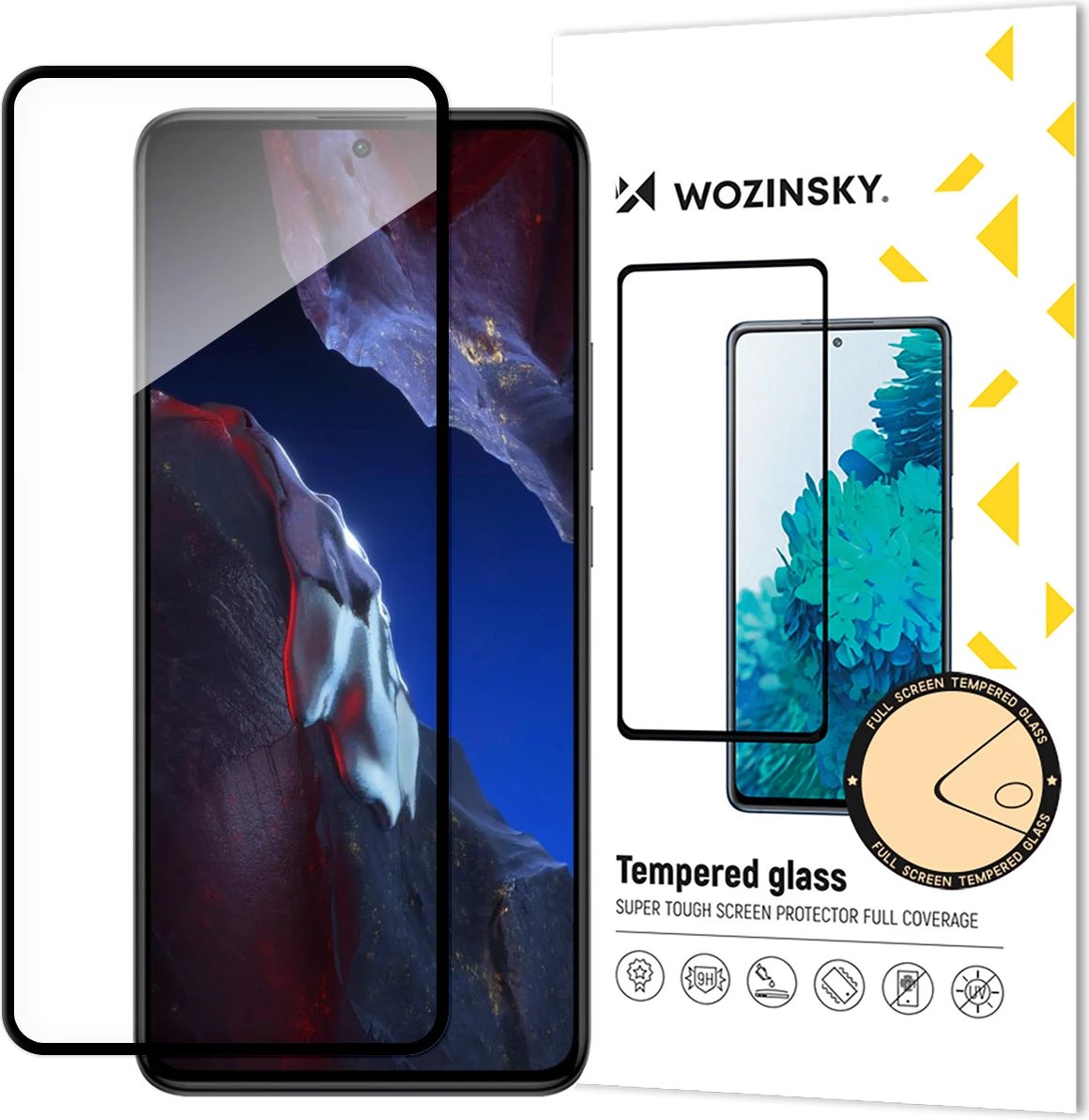 Xham i temperuar Wozinsky Full Glue për Xiaomi Poco F5 Pro, me kornizë, Zi