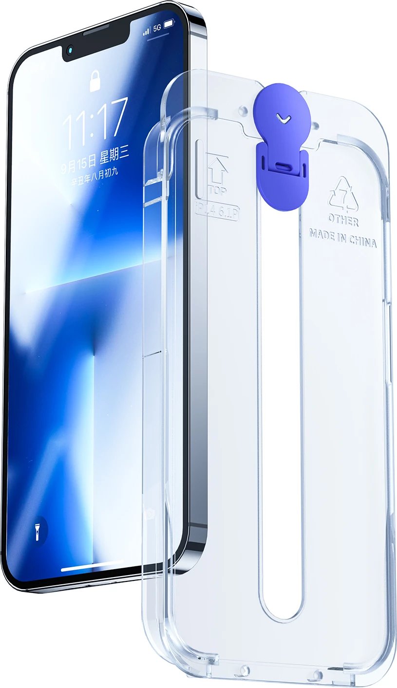 Xham i temperuar Joyroom JR-H12 me komplet montimi për iPhone 14 Pro Max, Transparent