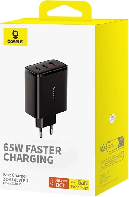 Karikues muri Baseus Cube Pro, 65W, 2x USB-C, USB-A, i zi