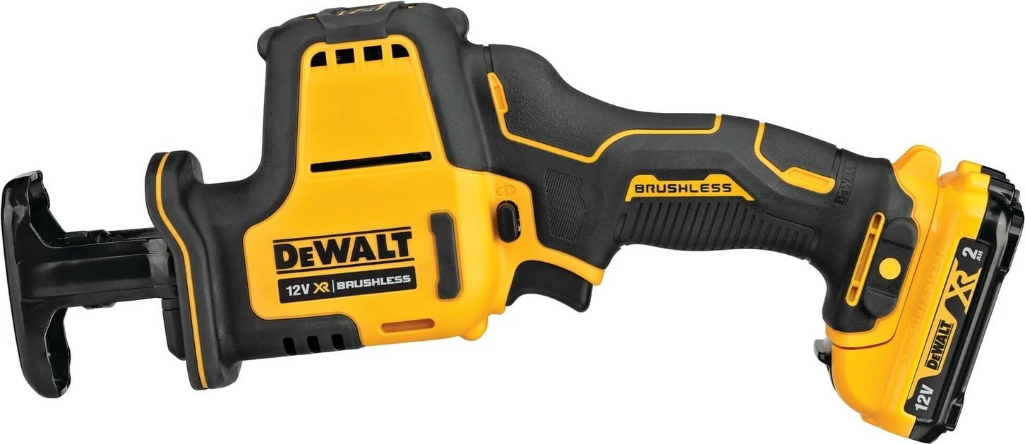 Sharrë elektrike DeWALT DCS312D2-QW, brushless, 12V, 2x2Ah, zi/verdhe