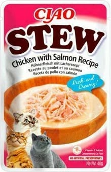 Ushqim i lëngshëm për mace me shije salmoni & pule Ciao