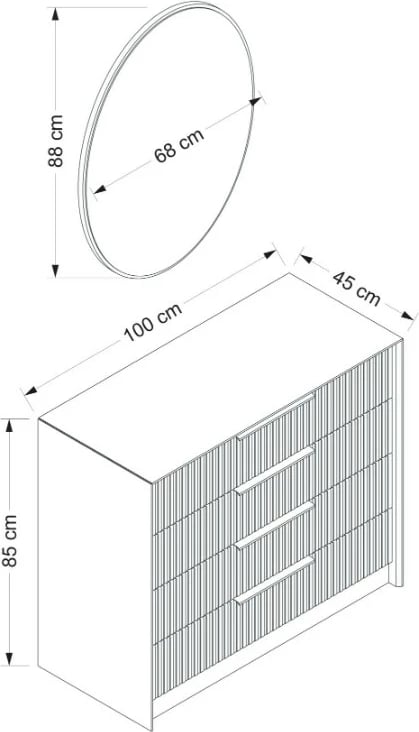 Komodë Hanah Home, Kale Luxe - 4801, ngjyrë antracit