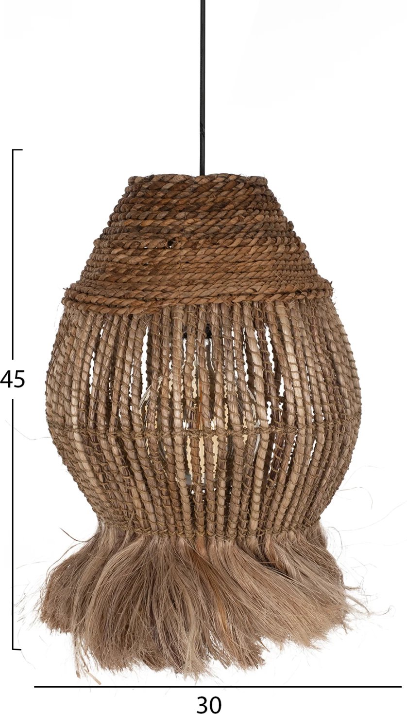 Llambë varëse tavani prej fibrash abaca natyrale 30x30x45-80Hcm.FH7772 Llambë varëse tavani prej fibrash abaca natyrale 30x30x45-80Hcm.FH7772