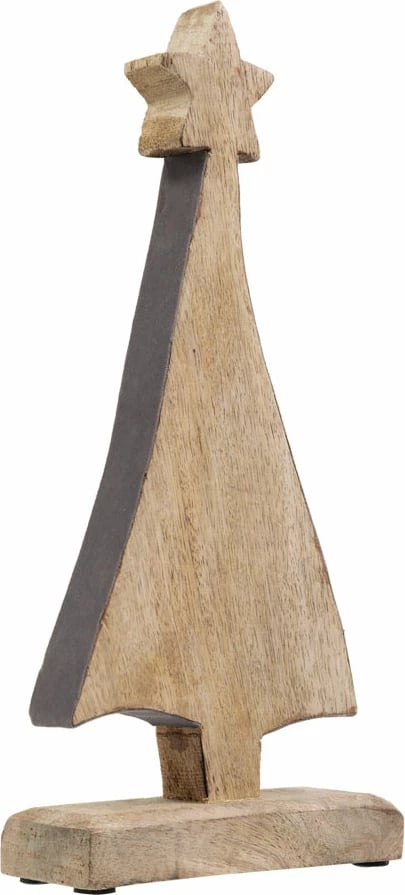 Dekor pemë për Krishtlindje, dru, ngjyrë gri, 14x2x30cm Dekor pemë për Krishtlindje, dru, ngjyrë gri, 14x2x30cm