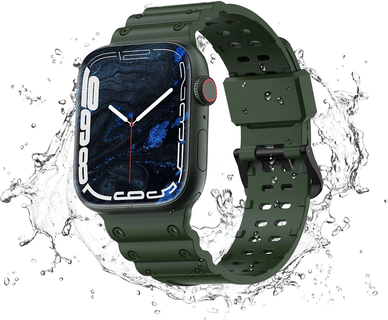 Rrip për Apple Watch Hurtel Strap Triple Protection, TPU, për seri 1-9 & SE (38/40/41mm), Gjelbër Rrip për Apple Watch Hurtel Strap Triple Protection, TPU, për seri 1-9 & SE (38/40/41mm), Gjelbër