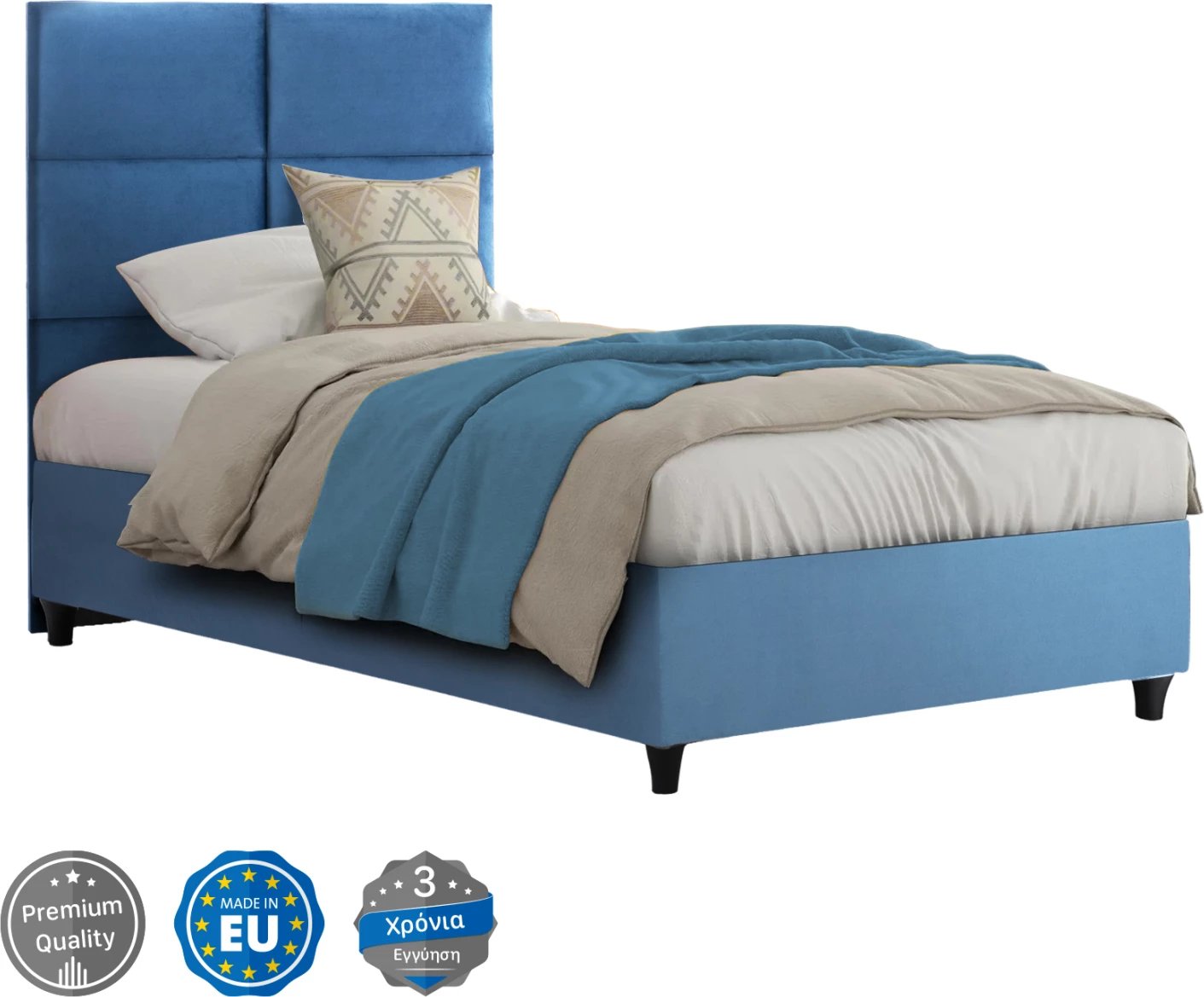 Krevat FH652.09 MILO, kadife blu, 90x200