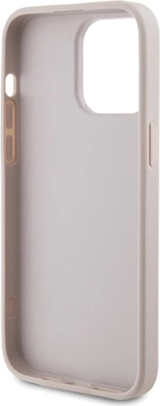 Mbështjellës Guess 4G Metal Gold Logo për iPhone 15 Pro Max, Rozë