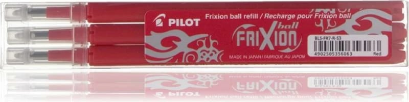 set rimbushje stilolapsi, Pilot, BLS-FR7-R-S3 (BLSFR7RS3), Frixion, e kuqe, set 3 copë
