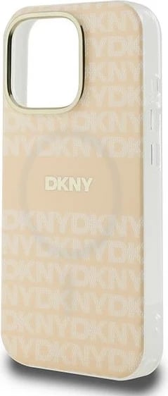 Mbështjellës DKNY Repeat Texture Pattern With Stripe për iPhone 16 Pro Max, Rozë