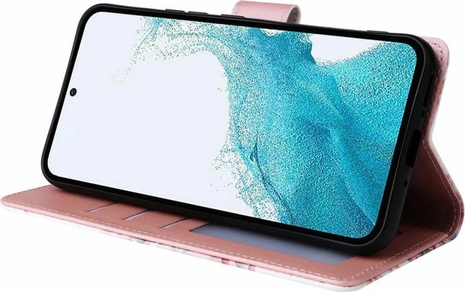 Mbështjellës Tech-Protect Wallet për Samsung Galaxy A25 5G, mermer rozë-vjollcë