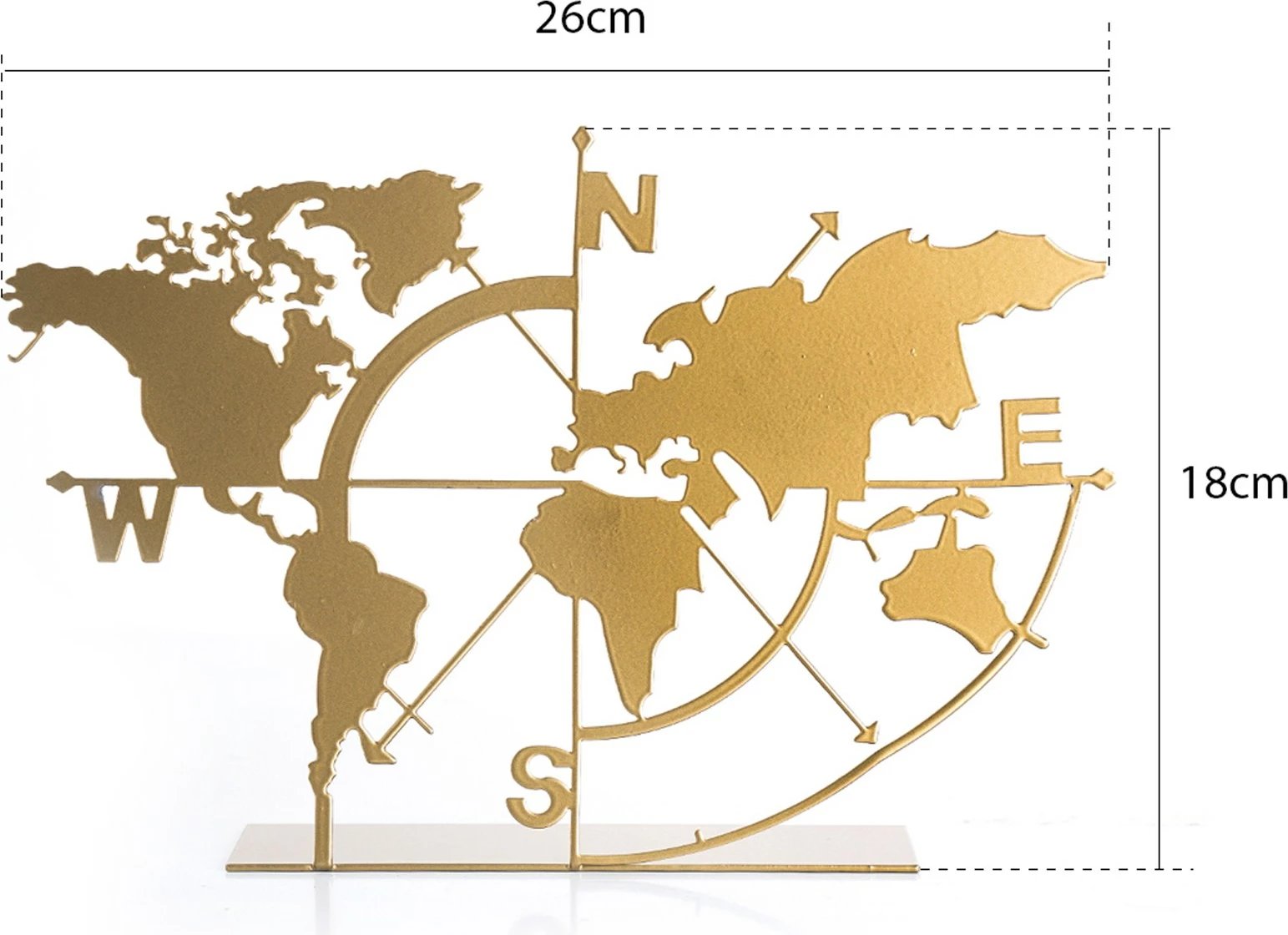 Objekt dekorativ hartë bote, ngjyrë ari, Aberto Design