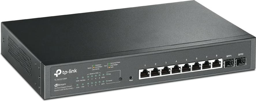 Switch smart TP-LINK SG2210MP, 8xGE PoE+, 2xSFP, i zi
