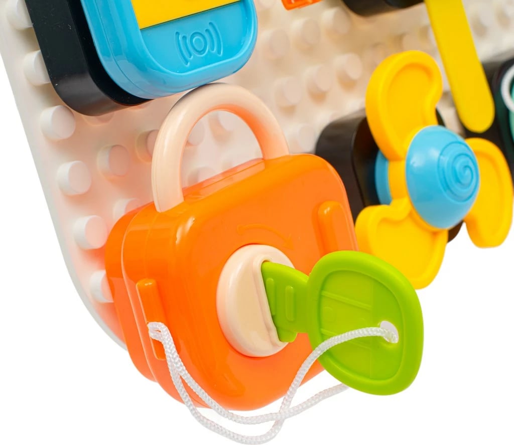 panel lojërash muzikor interaktiv, Baby Mix, 15 elemente, 35x33x5.5 cm, 2xAA, shumëngjyrësh