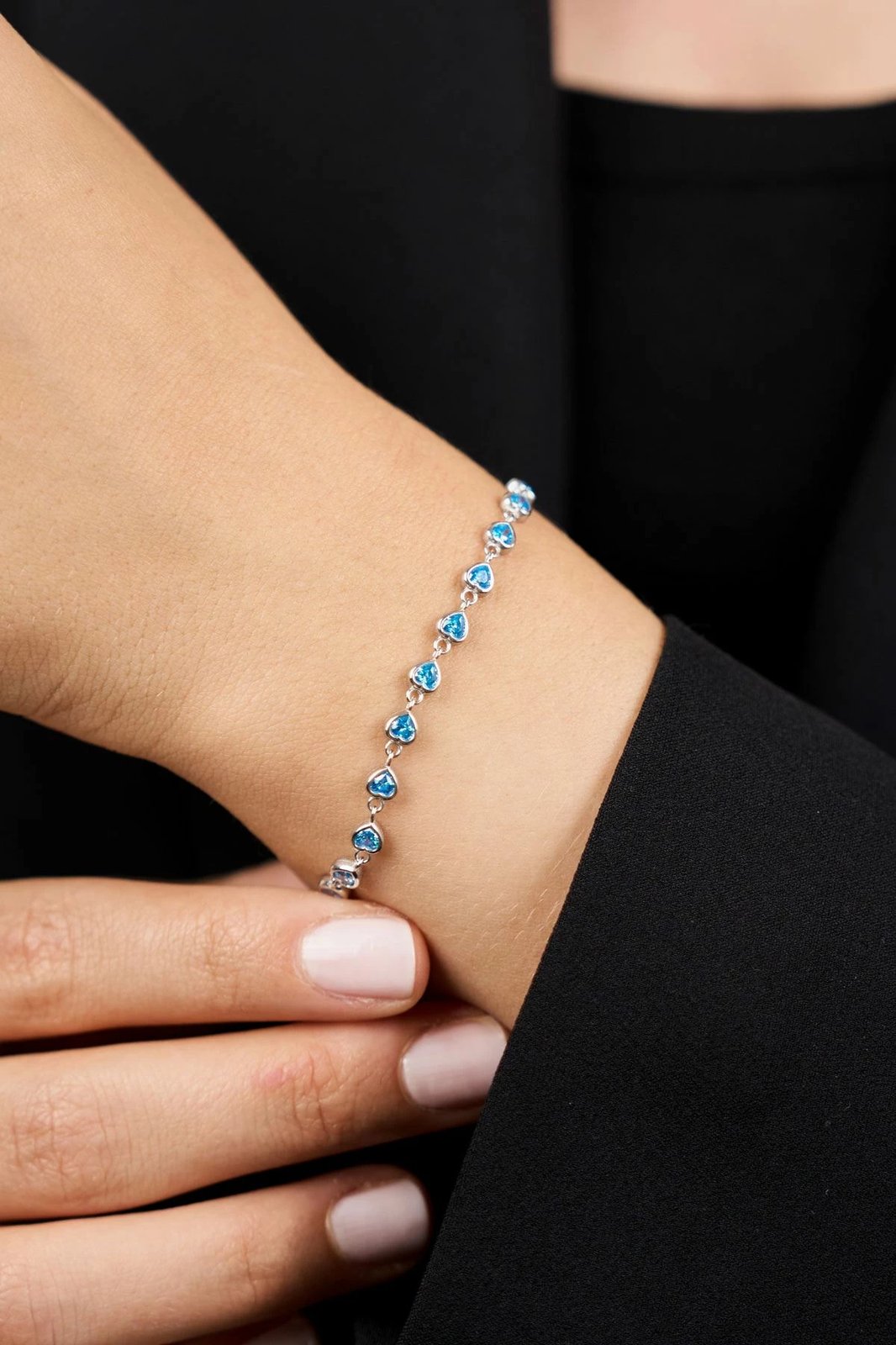 Byzylyk argjendi, ngjyrë e kaltër, Elika Silver, ELKYS60422Mavi