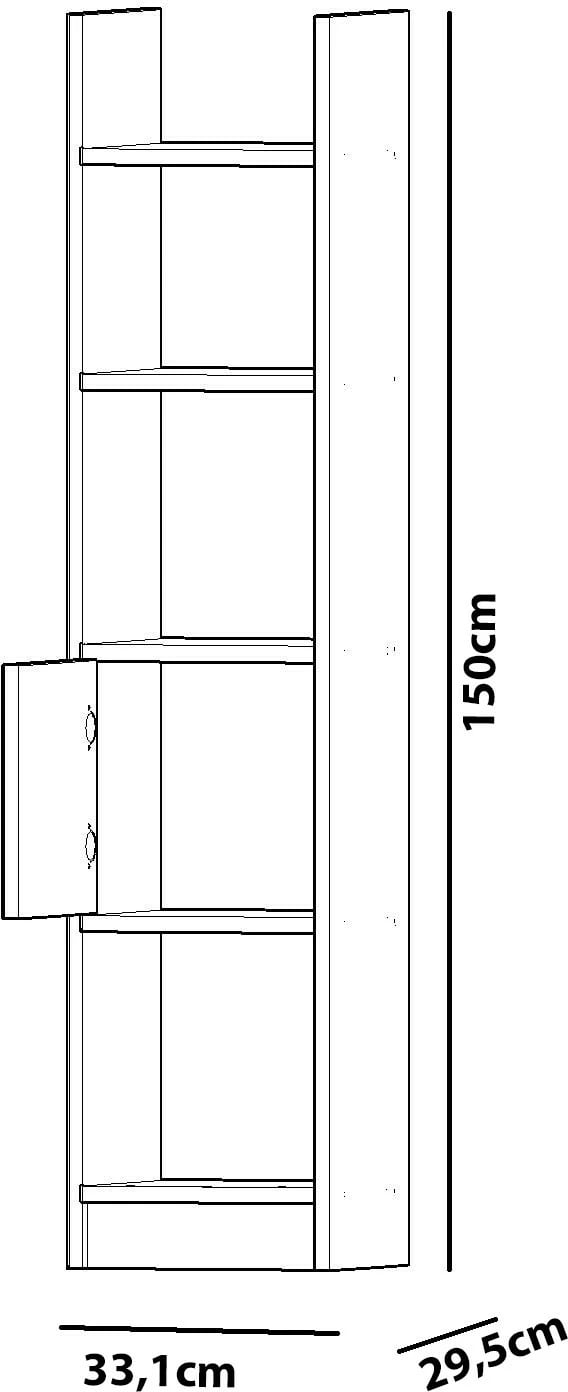 Raft librash Hanah Home, Esbi 103, i bardhë