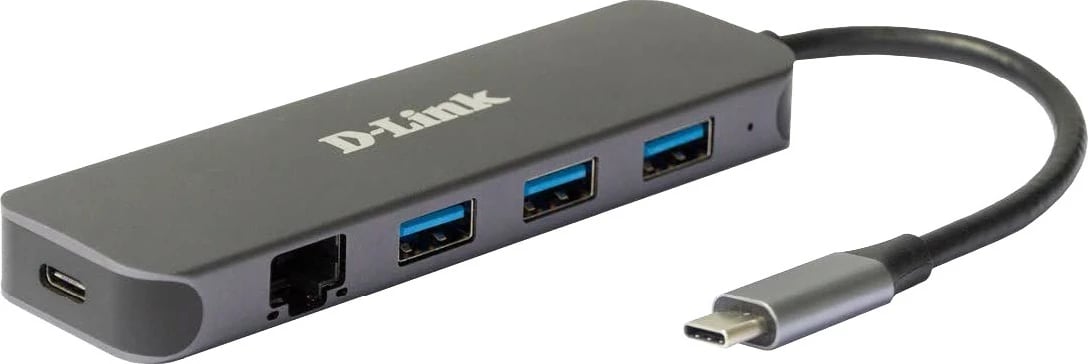 Hub USB-C D-Link DUB-2334, 5-in-1, 60 W, Gri