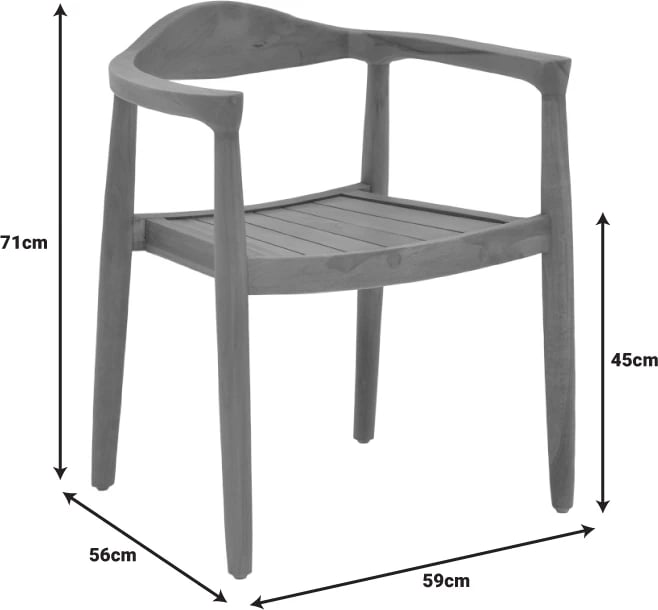 Tavolinë me karrige 7 copë Ganny-Mady dru tik ngjyrë natyrale 200x100x75cm