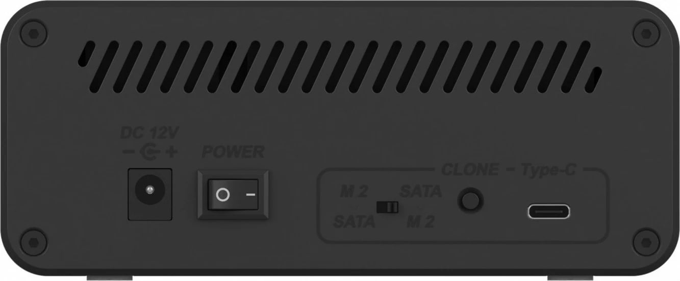 Docking station IcyBox IB-2914MSCL-C31 për SSD/HDD 2.5''/3.5'' dhe M.2 NVMe, e zezë