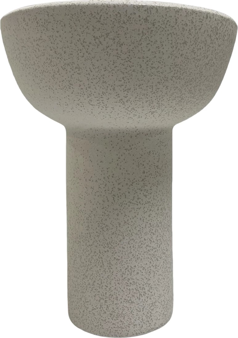 Dekor tavoline prej qeramike ELENDIL FH4603.01 ngjyrë e bardhë e zbehtë me kristalizim Φ20.5x26.5Hcm