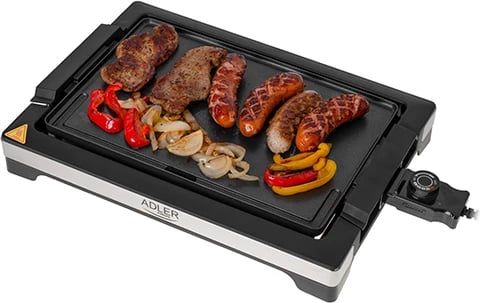 grill elektrik tavoline, Adler, AD 6613, deri 3000W, pllakë jo-ngjitëse 36.5x24 cm, me shpatull