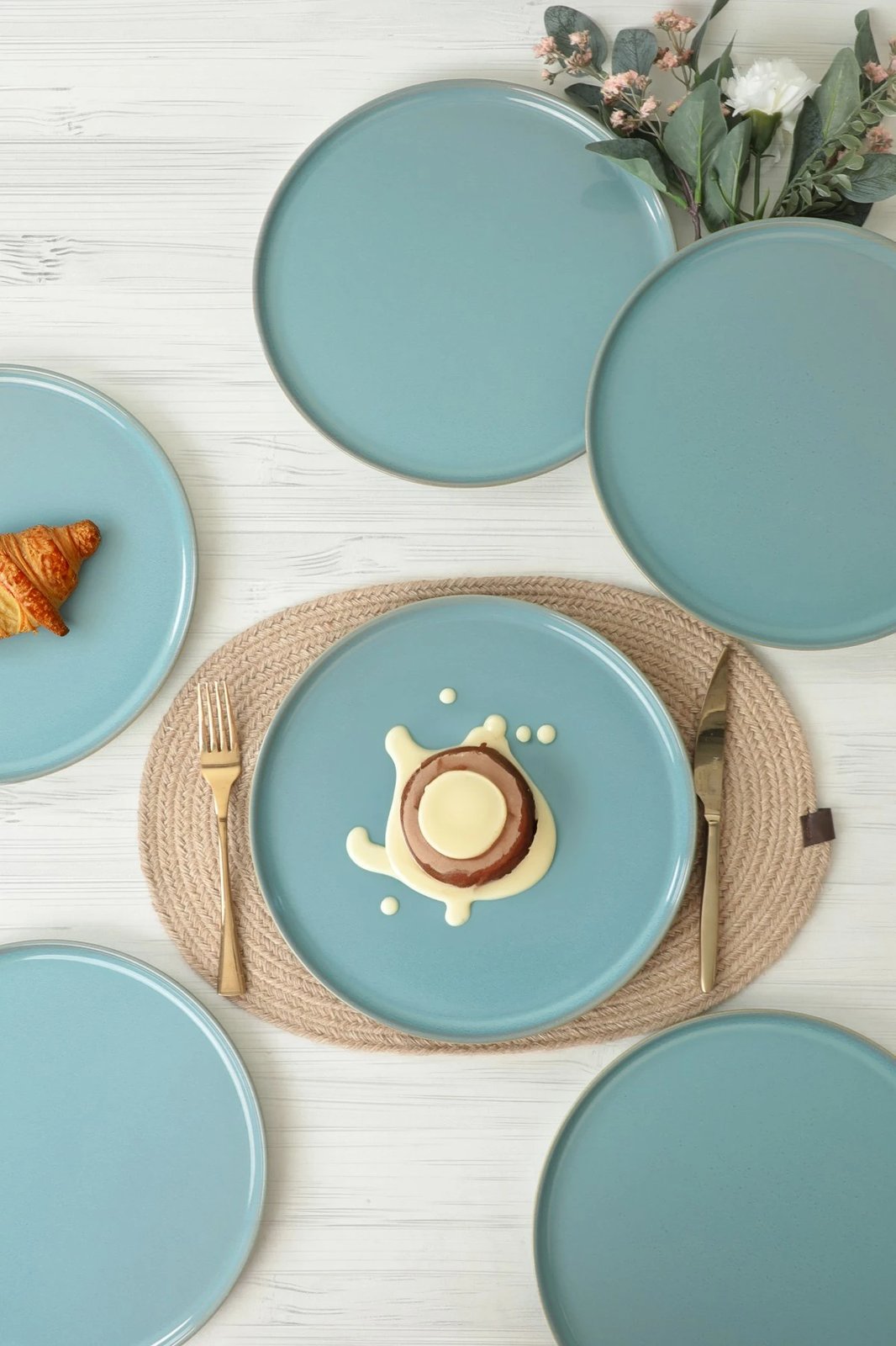 Set pjatash shërbimi (6 copë), Hermia Concept, ngjyrë tyrkiz, ST039106FQ07A000000MATSS00