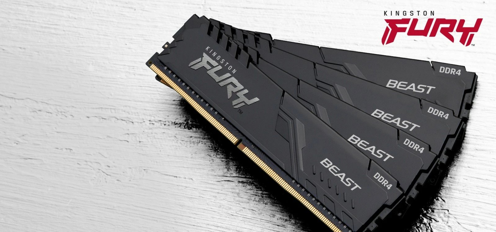 RAM Memorje Kingston FURY Beast DDR4, 16GB (2x8GB), 3200MHz, CL16, E zezë