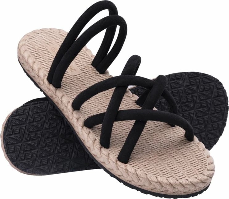 Papuqe për femra Iguana, bezhë e zeza