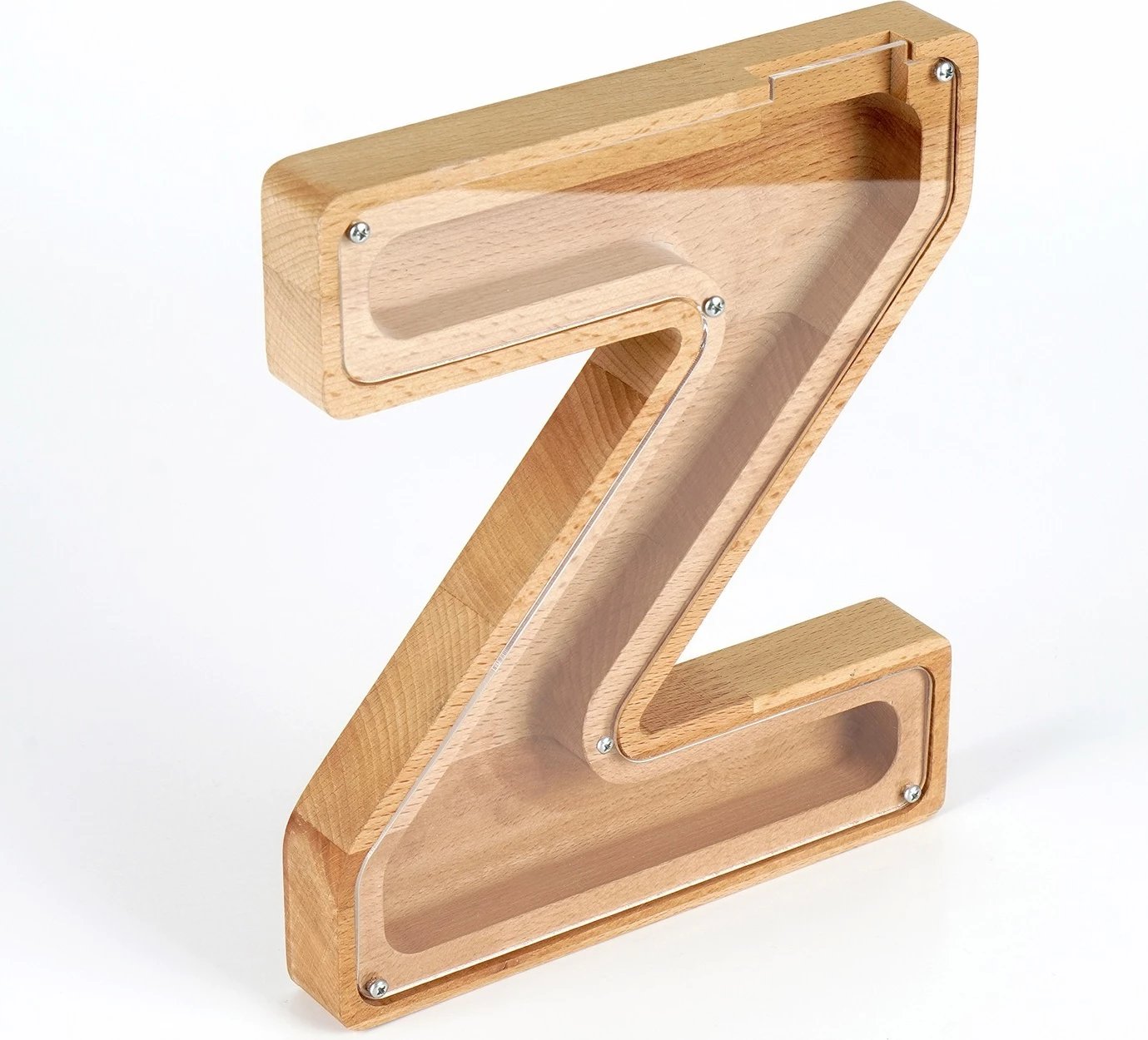 Bankë dekorative për monedha, kornizë druri, ngjyrë kafe dhe e bardhë, HAKUMZ, 19x22x3cm