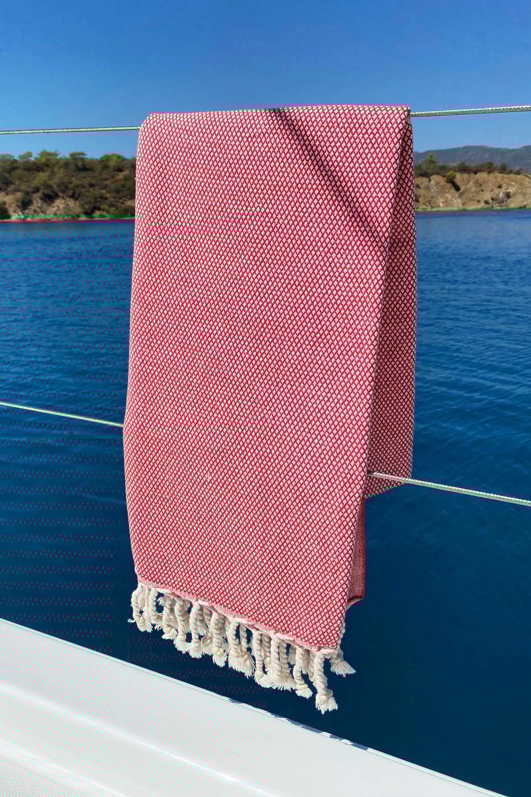 Peshqir plazhi Fouta, ngjyrë e kuqe, Mijolnir, Likya, 95x190cm