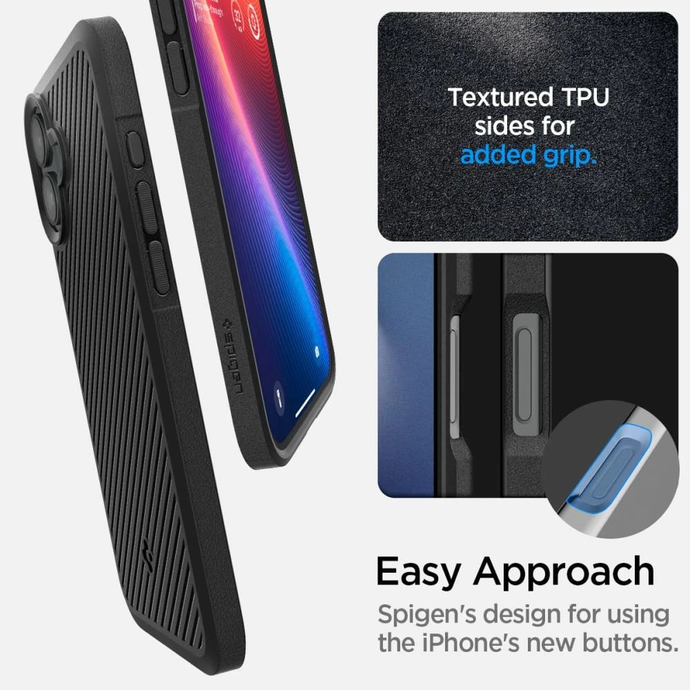 Mbështjellës Spigen Core Armor për iPhone 16, Matte Black